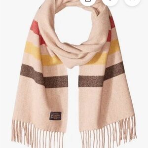 Pendleton Unisex Beige Wool Striped Scarf nwot made in Italy